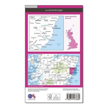 Pink Ordnance Survey Landranger Active 45 Stonehaven & Banchory Map With Digital Version