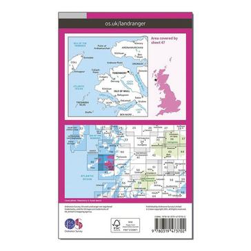 Pink Ordnance Survey Landranger Active 47 Tobermory & North Mull Map With Digital Version
