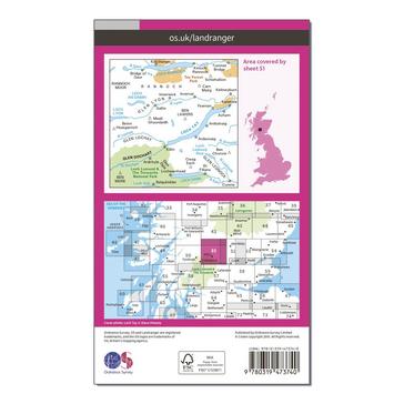 Pink Ordnance Survey Landranger Active 51 Loch Tay & Glen Dochart Map With Digital Version