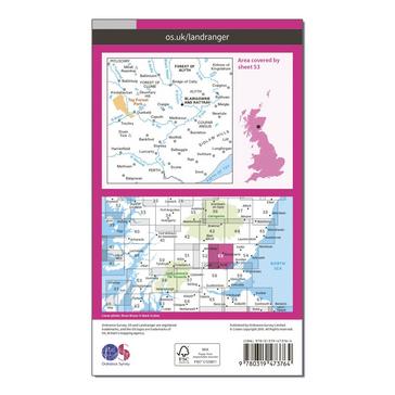 Purple Ordnance Survey Landranger Active 53 Blairgowrie & Forest of Alyth Map With Digital Version