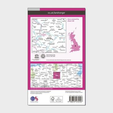 Pink Ordnance Survey Landranger Active 128 Derby & Burton upon Trent Map With Digital Version