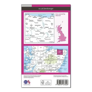 Pink Ordnance Survey Landranger Active 29 Banff & Huntly, Portsoy & Turriff Map With Digital Version