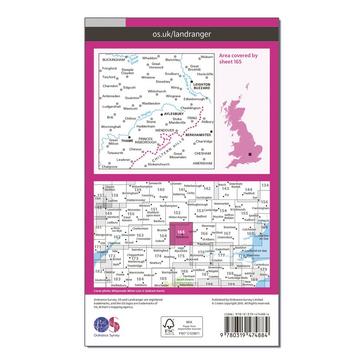Pink Ordnance Survey Landranger Active 165 Aylesbury, Leighton Buzzard, Thame & Berkhamstead Map With Digital Version