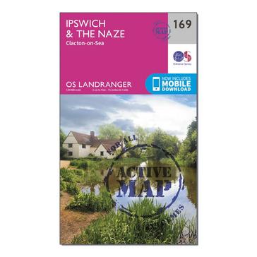N/A Ordnance Survey Landranger Active 169 Ipswich, The Naze & Clacton-on-Sea Map With Digital Version