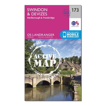 N/A Ordnance Survey Landranger Active 173 Swindon, Devizes, Marlborough & Trowbridge Map With Digital Version