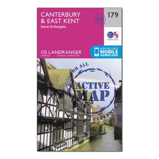 Landranger Active 179 Canterbury & East Kent, Dover & Margate Map With Digital Version