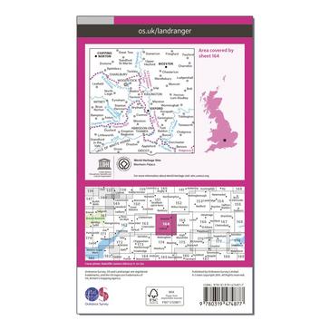 Pink Ordnance Survey Landranger Active 164 Oxford, Chipping Norton & Bicester Map With Digital Version