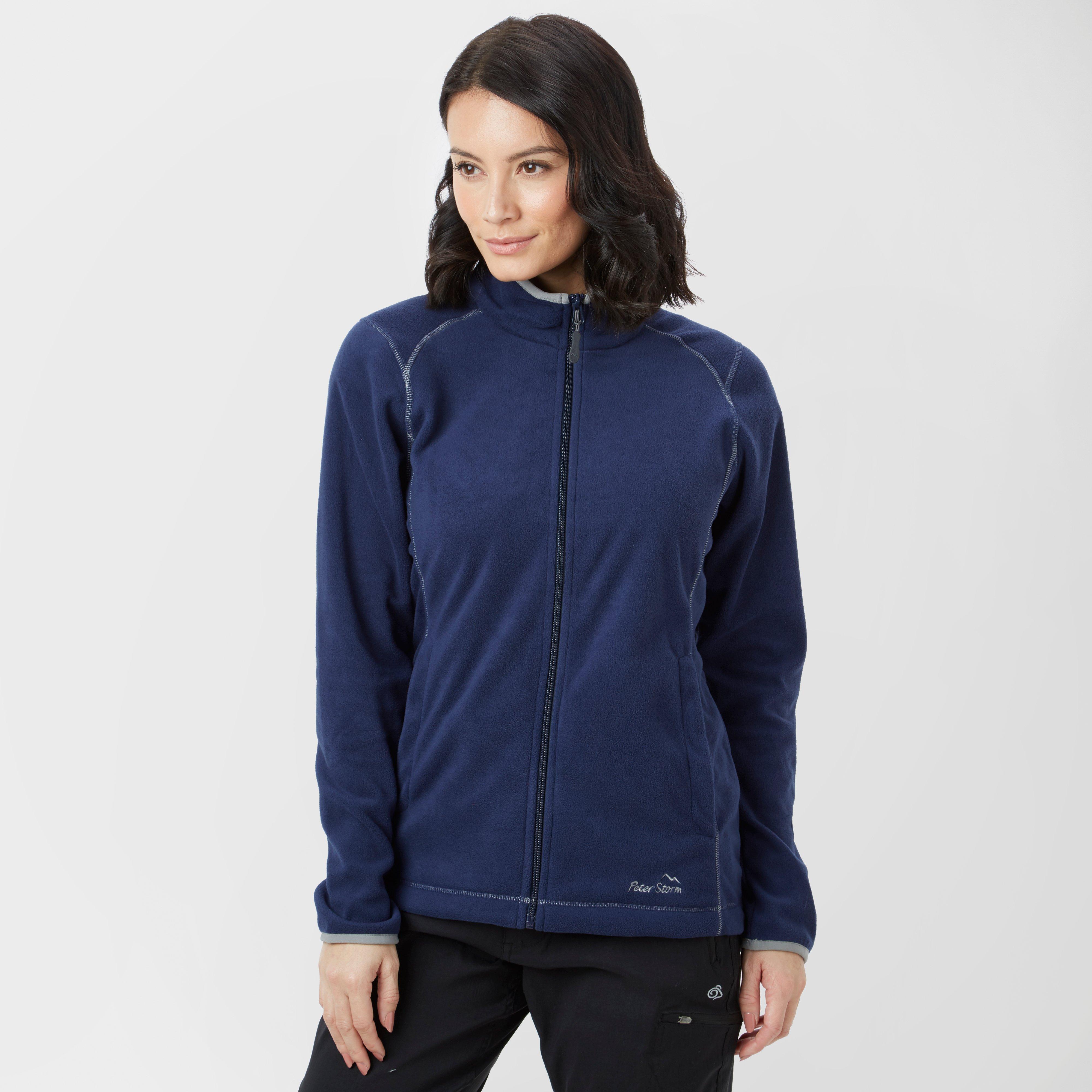 women's navy zip up fleece