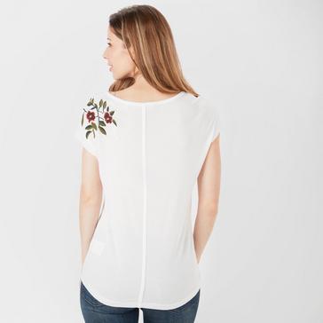 Cream One Earth Women's Embroidered Tee