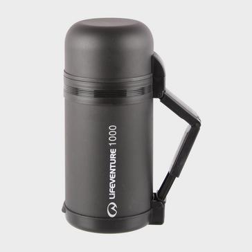 Black LIFEVENTURE Wide Mouth Vacuum Flask 1L