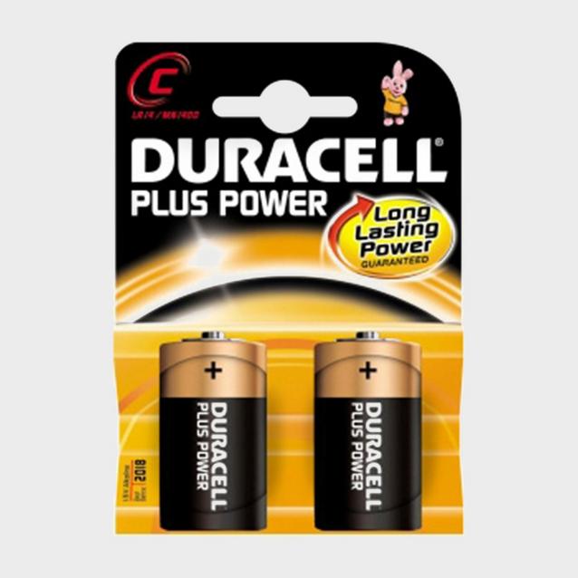 Black Duracell Plus Power MN1400 C Batteries 2 Pack image 1