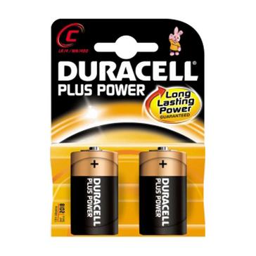 Black Duracell Plus Power MN1400 C Batteries 2 Pack