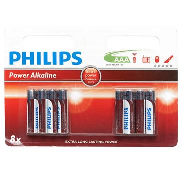 Red Phillips Ultra Alkaline AAA LR03 Batteries 8 Pack