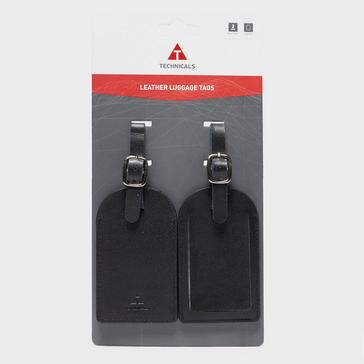 Black Technicals Set of 2 Leather Luggage Tags