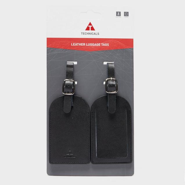 Black Technicals Set of 2 Leather Luggage Tags image 1