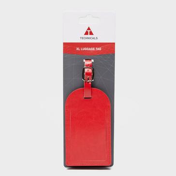 Red Technicals Extra Large Leather Luggage Tag
