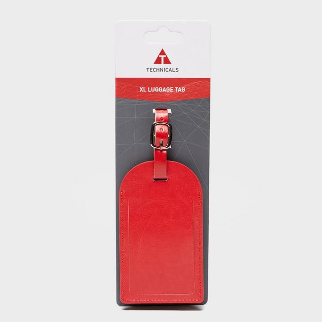 Red Technicals Extra Large Leather Luggage Tag image 1