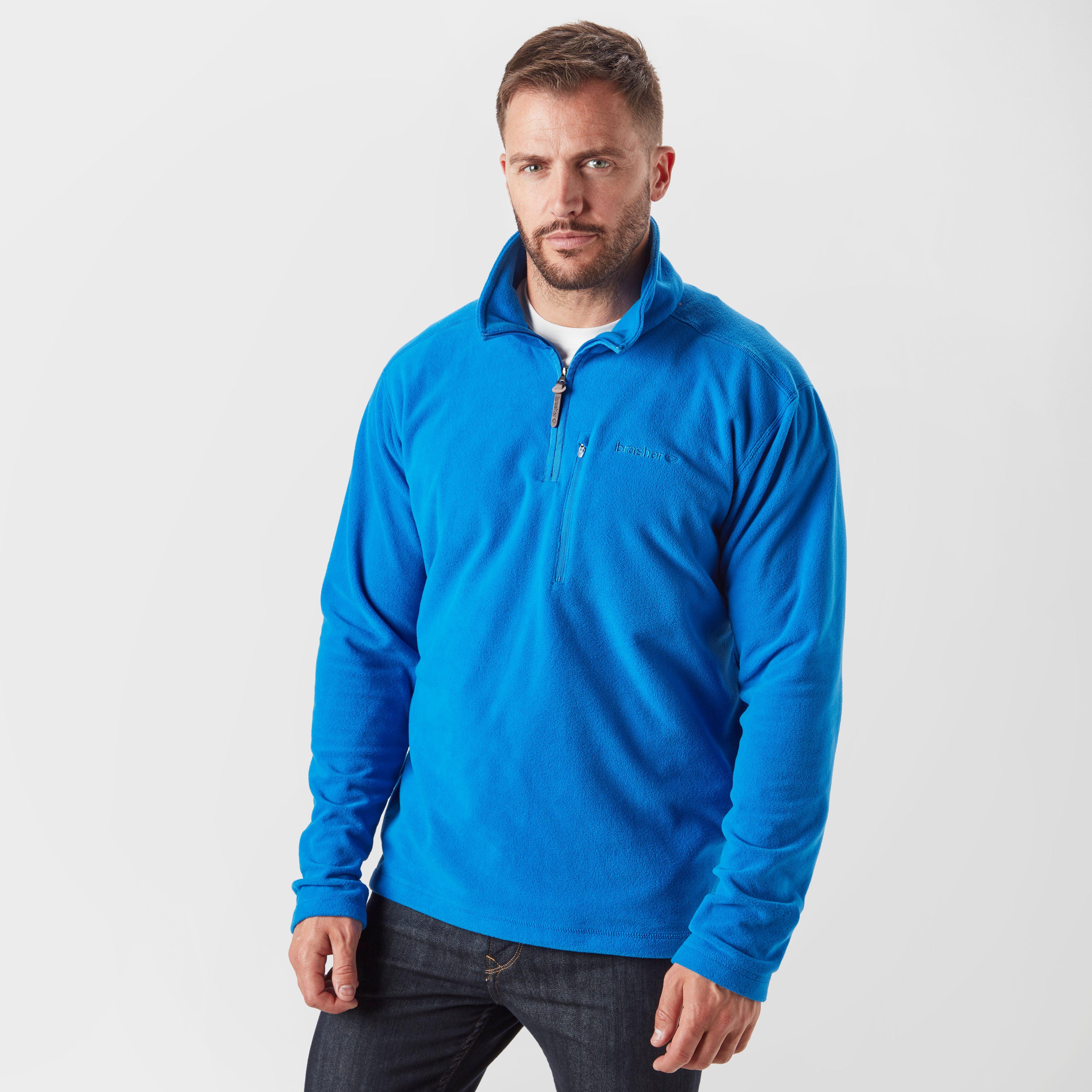 Brasher Brasher Mens Bleaberry Half-Zip Fleece - Blue, Blue Brasher Brasher Mens Bleaberry Half-Zip Fleece - Blue, Blue