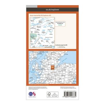 Orange Ordnance Survey Explorer 431 Glen Urquhart & Strathglass Map With Digital Version