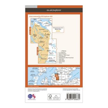 Orange Ordnance Survey Explorer 435 An Teallach & Slioch Map With Digital Version
