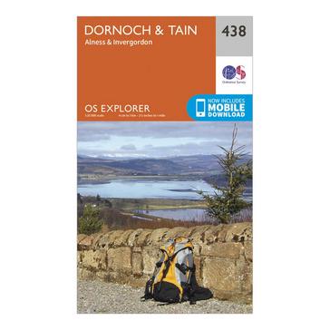 Orange Ordnance Survey Explorer 438 Dornoch & Tain Map With Digital Version