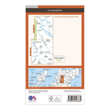 Orange Ordnance Survey Explorer 440 Glen Cassley & Glen Oykel Map With Digital Version