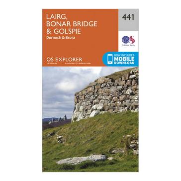 Orange Ordnance Survey Explorer 441 Lairg, Bonar Bridge & Golspie Map With Digital Version