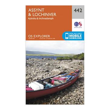 Orange Ordnance Survey Explorer 442 Assynt & Lochinver Map With Digital Version