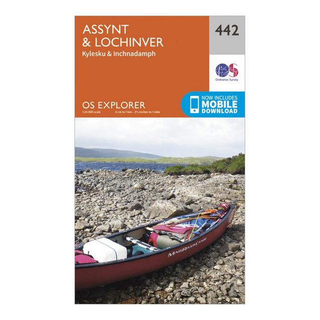Orange Ordnance Survey Explorer 442 Assynt & Lochinver Map With Digital Version image 1