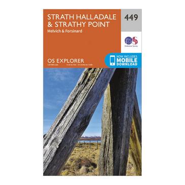 Orange Ordnance Survey Explorer 449 Strath Halladale & Strathy Point Map With Digital Version