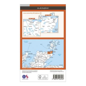 Orange Ordnance Survey Explorer 451 Thurso & John o’Groats Map With Digital Version