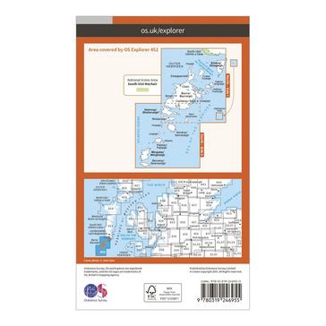 Orange Ordnance Survey Explorer 452 Barra & Vatersay Map With Digital Version