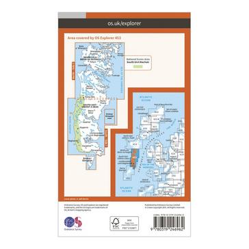 Orange Ordnance Survey Explorer 453 Benbecula & South Uist Map With Digital Version