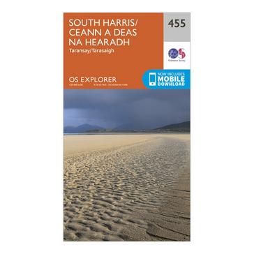 Orange Ordnance Survey Explorer 455 South Harris Map With Digital Version