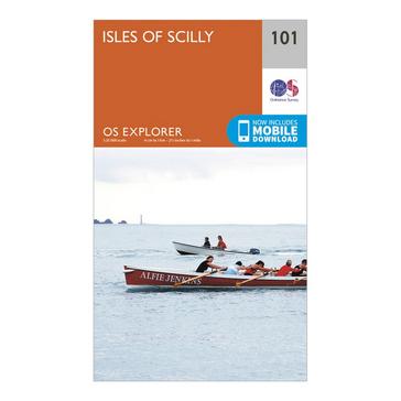 Orange Ordnance Survey Explorer 101 Isles of Scilly Map With Digital Version