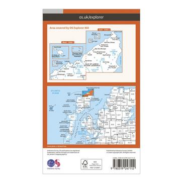Orange Ordnance Survey Explorer 460 North Lewis Map With Digital Version