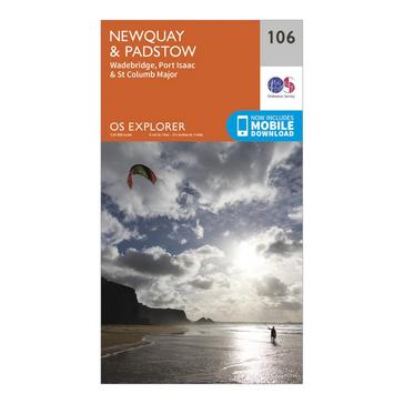 Orange Ordnance Survey Explorer 106 Newquay & Padstow Map With Digital Version