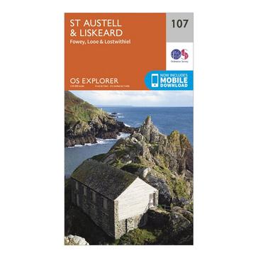 Orange Ordnance Survey Explorer 107 St Austell & Liskeard Map With Digital Version