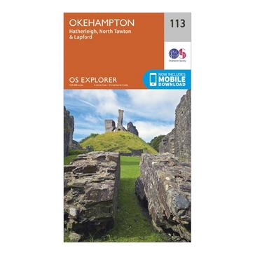 Orange Ordnance Survey Explorer 113 Okehampton Map With Digital Version