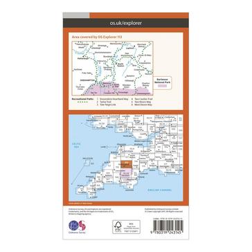 Orange Ordnance Survey Explorer 113 Okehampton Map With Digital Version