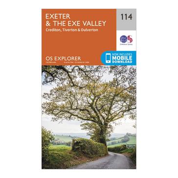 Orange Ordnance Survey Explorer 114 Exeter & The Exe Valley Map With Digital Version