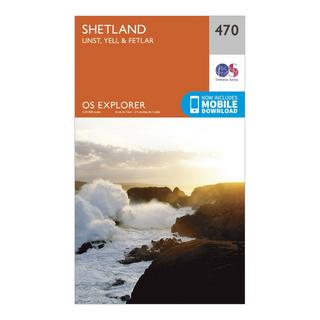 Explorer 470 Shetland – Unst, Yell & Fetlar Map With Digital Version