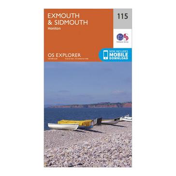 Orange Ordnance Survey Explorer 115 Exmouth & Sidmouth Map With Digital Version