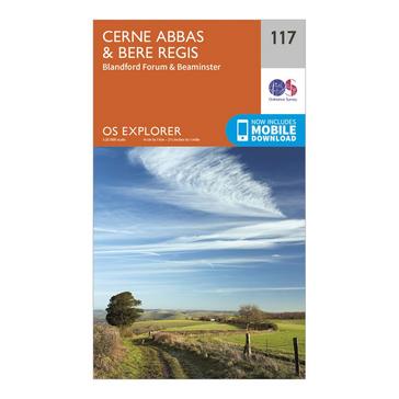 Orange Ordnance Survey Explorer 117 Cerne Abbas & Bere Regis Map With Digital Version