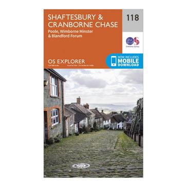 Orange Ordnance Survey Explorer 118 Shaftesbury & Cranborne Chase Map With Digital Version