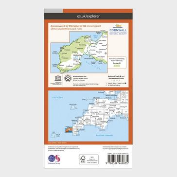 Orange Ordnance Survey Explorer Active 102 Land’s End Map With Digital Version