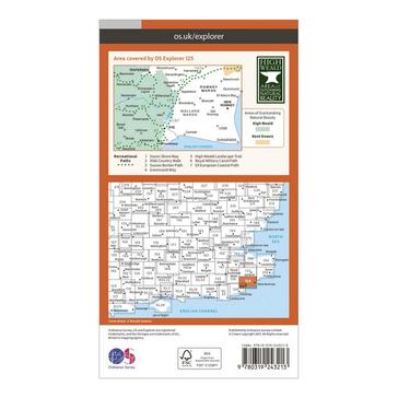 Orange Ordnance Survey Explorer 125 Romney Marsh, Rye & Winchelsea Map With Digital Version