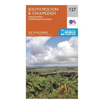 Orange Ordnance Survey Explorer 127 South Molton & Chulmleigh Map With Digital Version