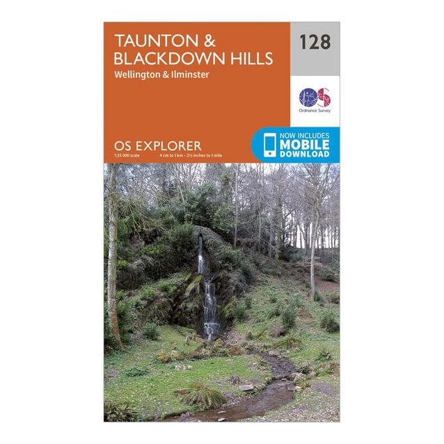 Orange Ordnance Survey Explorer 128 Taunton & Blackdown Hills Map With Digital Version image 1