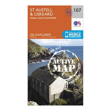 N/A Ordnance Survey Explorer Active 107 St Austell & Liskeard Map With Digital Version